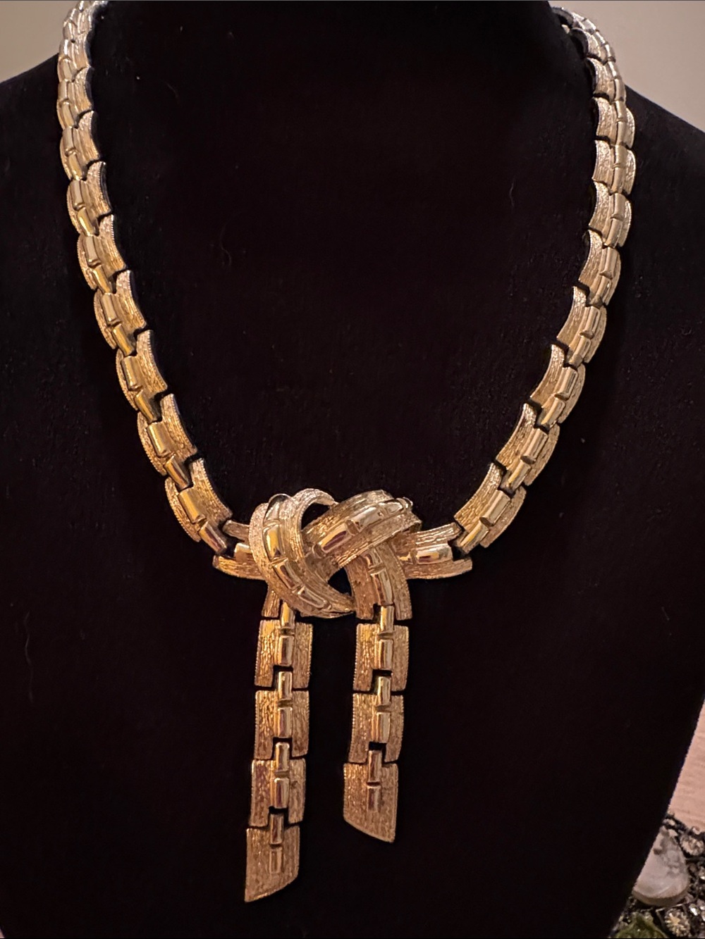Vintage Coro "Lovers' Knot" (or Love Knot) Statement Necklace.